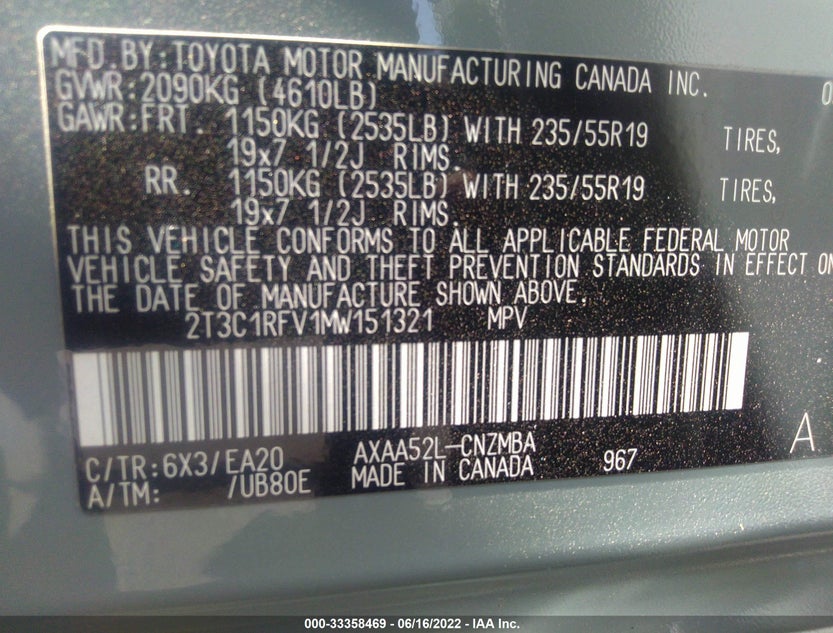 2T3C1RFV1MW151321