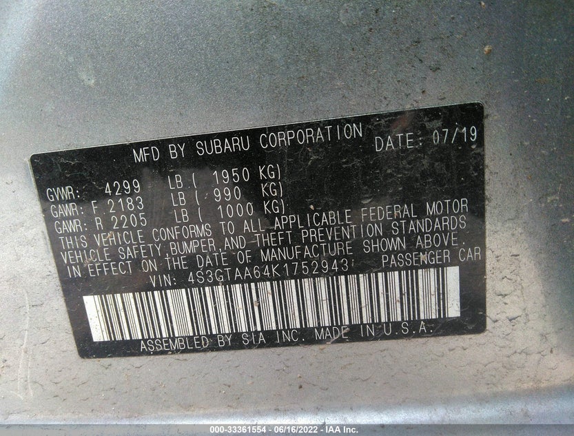 4S3GTAA64K1752943