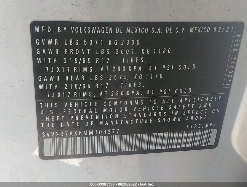 3VV2B7AX6MM108277