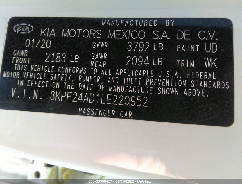 3KPF24AD1LE220952