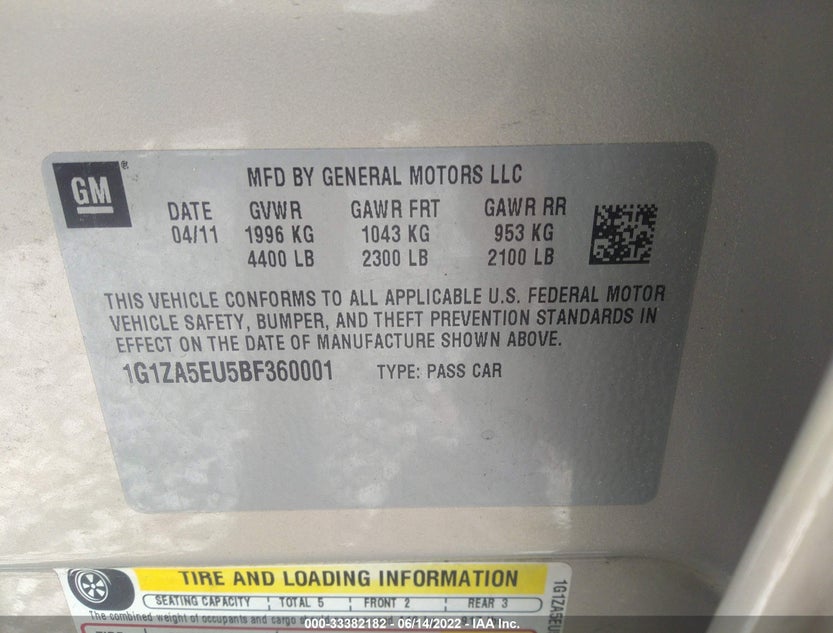 1G1ZA5EU5BF360001