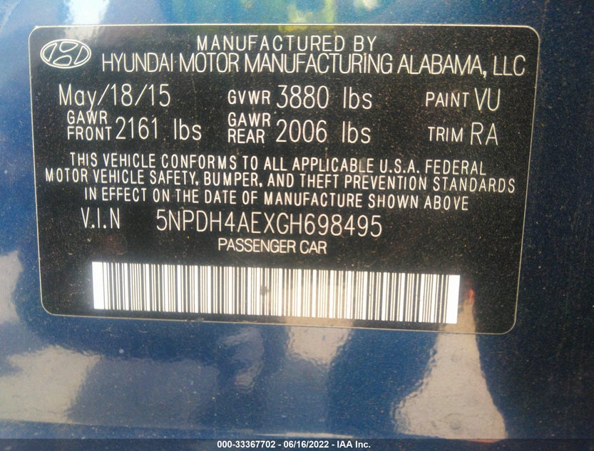 5NPDH4AEXGH698495