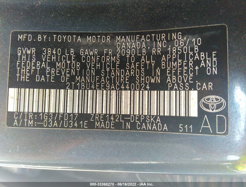 2T1BU4EE9AC440024