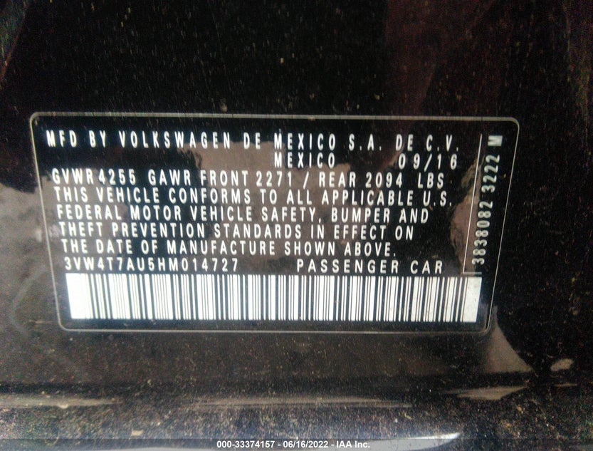 3VW4T7AU5HM014727