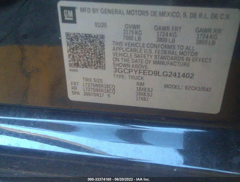 3GCPYFED9LG241402