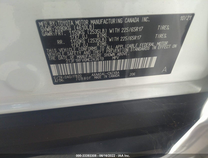 2T3F1RFV6MC243619
