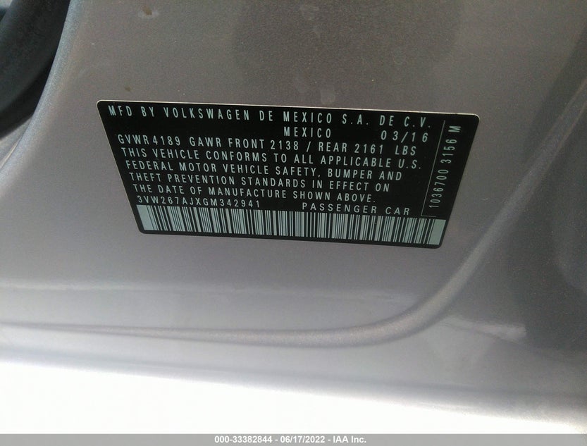 3VW267AJXGM342941