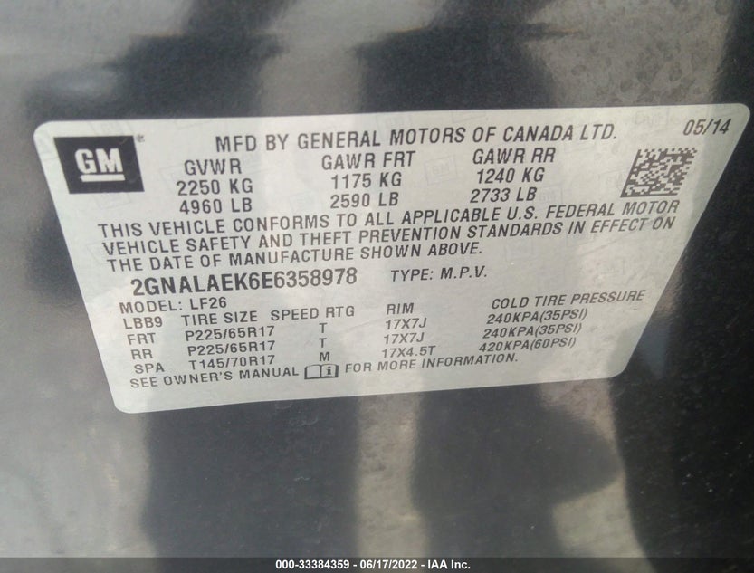 2GNALAEK6E6358978