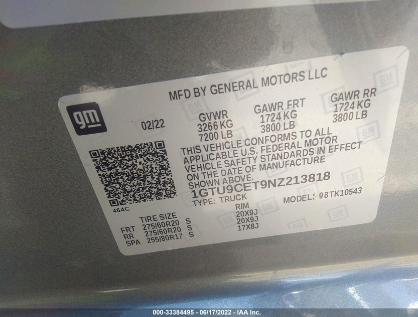 1GTU9CET9NZ213818