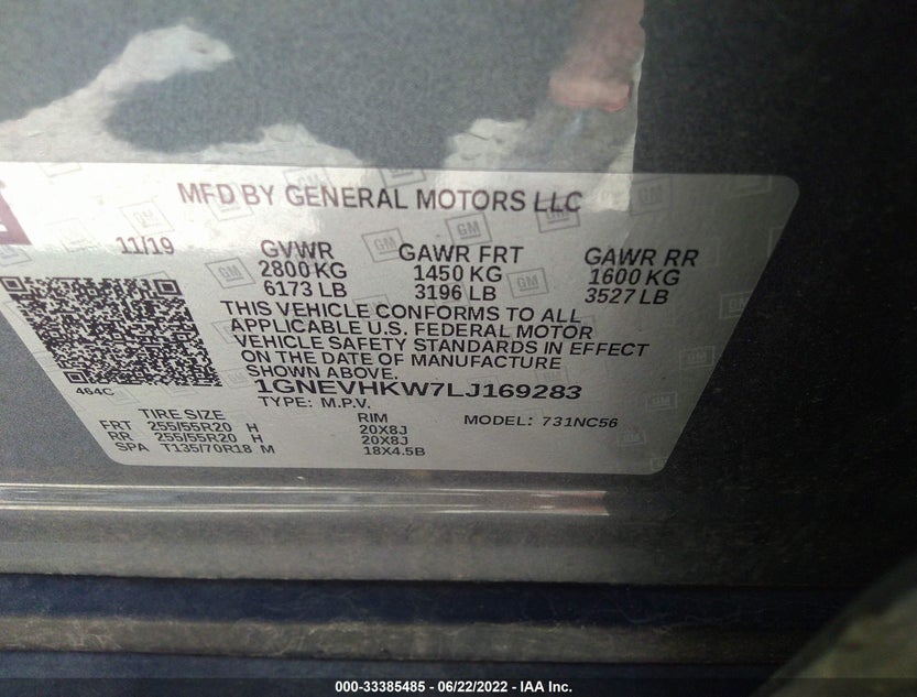 1GNEVHKW7LJ169283