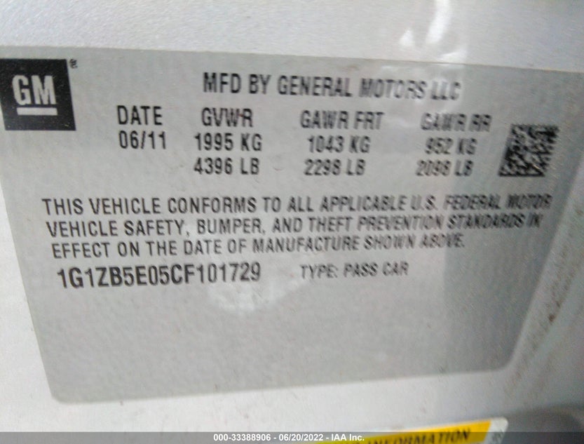 1G1ZB5E05CF101729