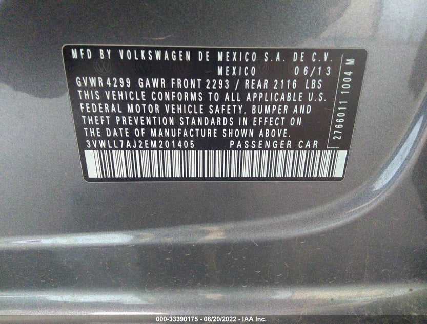 3VWLL7AJ2EM201405