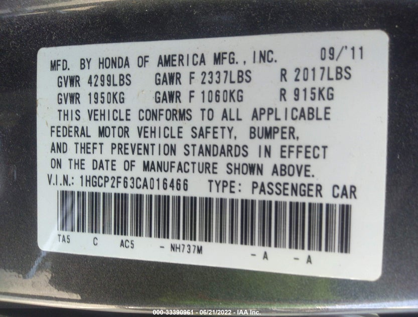 1HGCP2F63CA016466