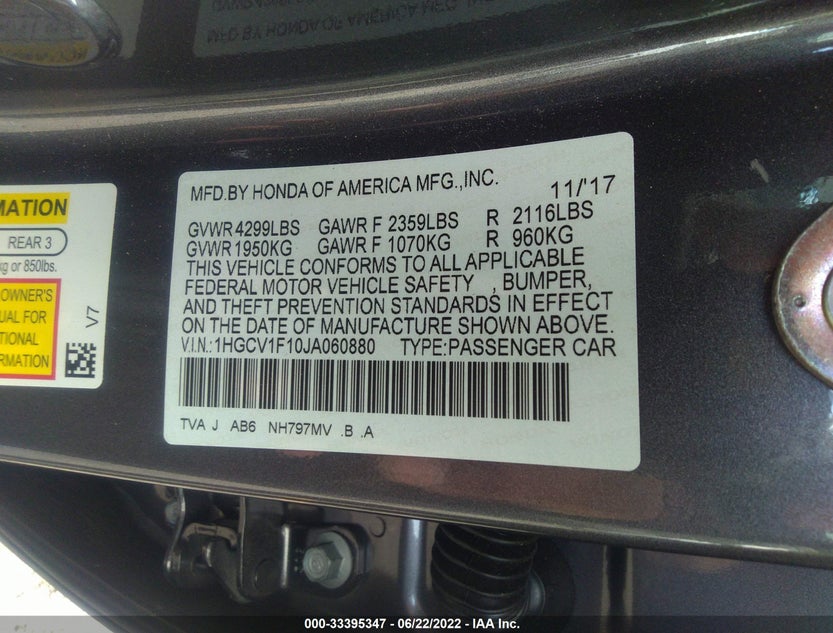 1HGCV1F10JA060880