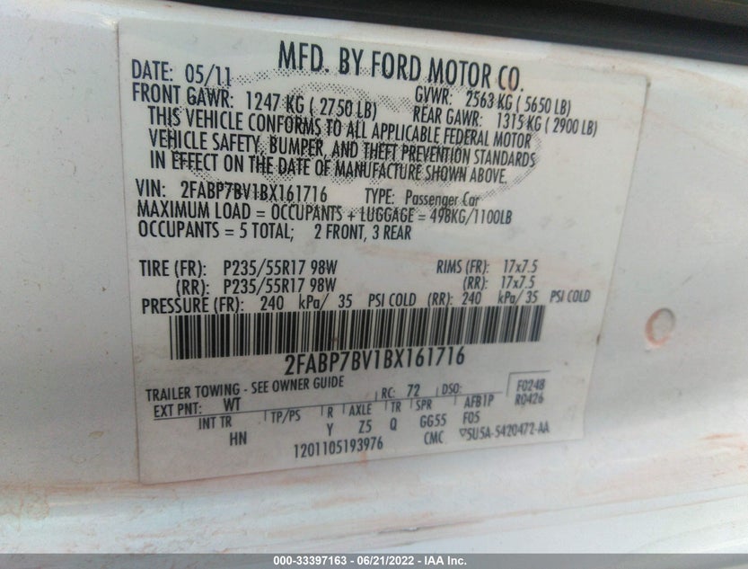 2FABP7BV1BX161716