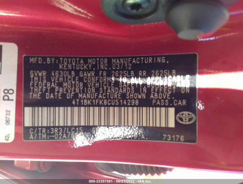 4T1BK1FK8CU514298
