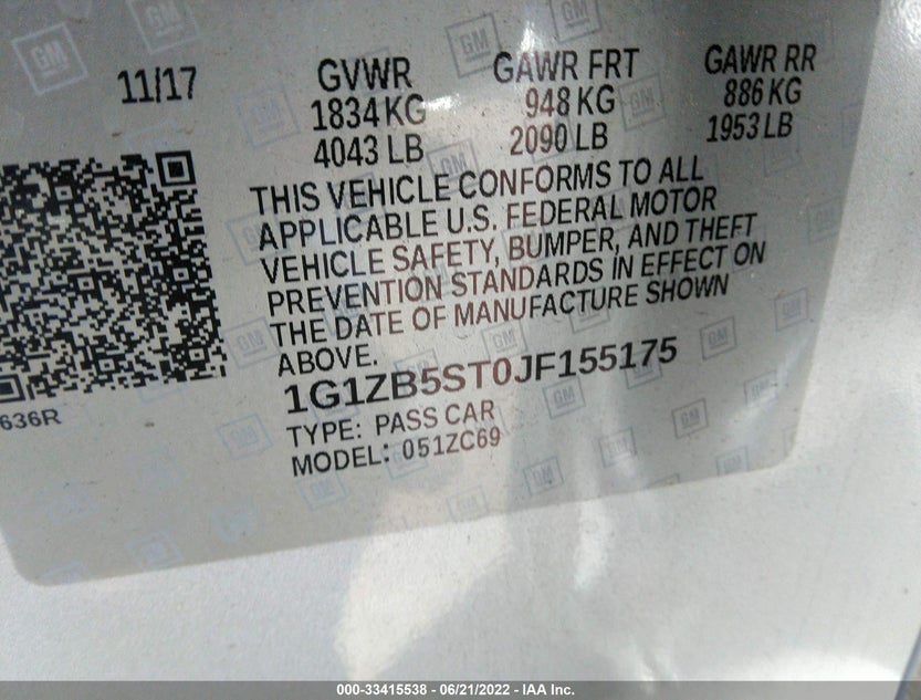 1G1ZB5ST0JF155175