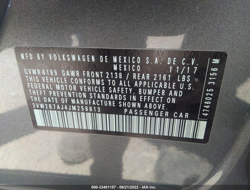 3VW2B7AJ4JM258813