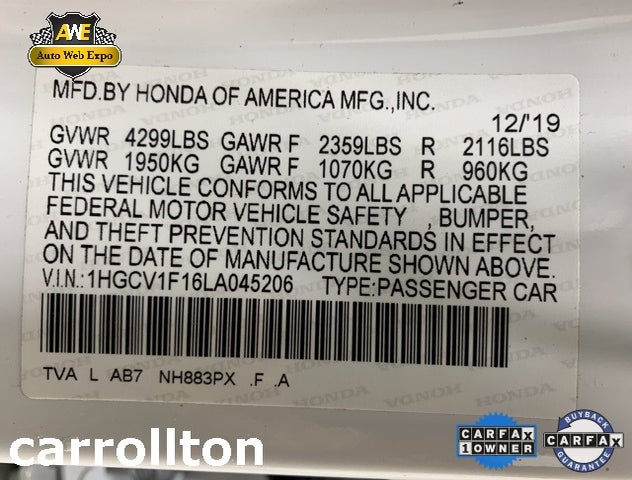 1HGCV1F16LA045206