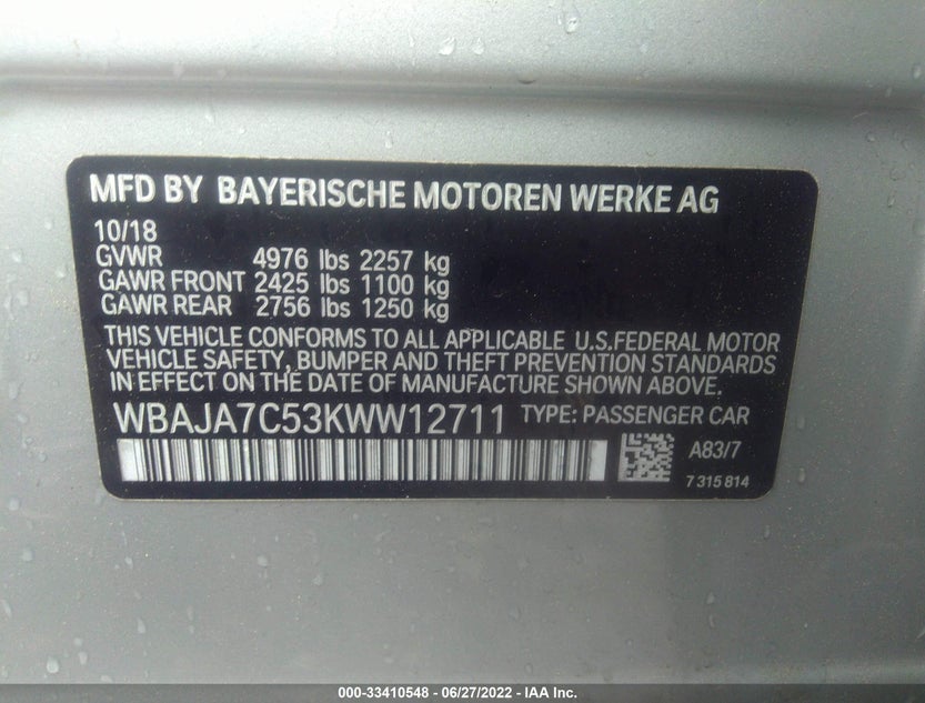 WBAJA7C53KWW12711