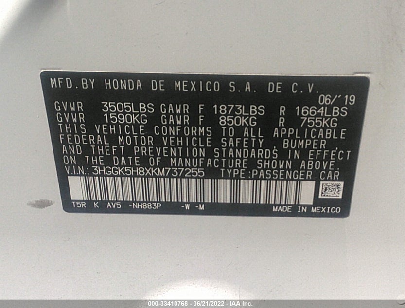 3HGGK5H8XKM737255