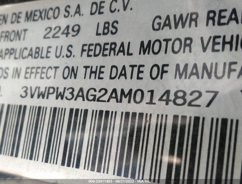 3VWPW3AG2AM014827