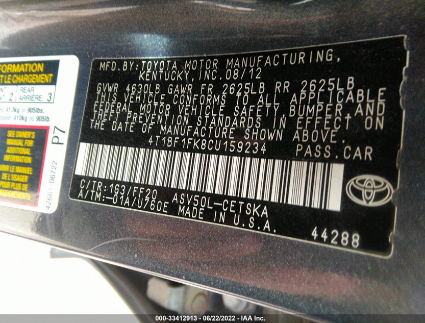 4T1BF1FK8CU159234