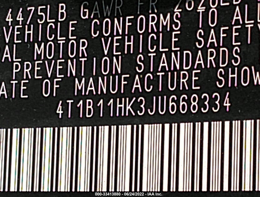 4T1B11HK3JU668334