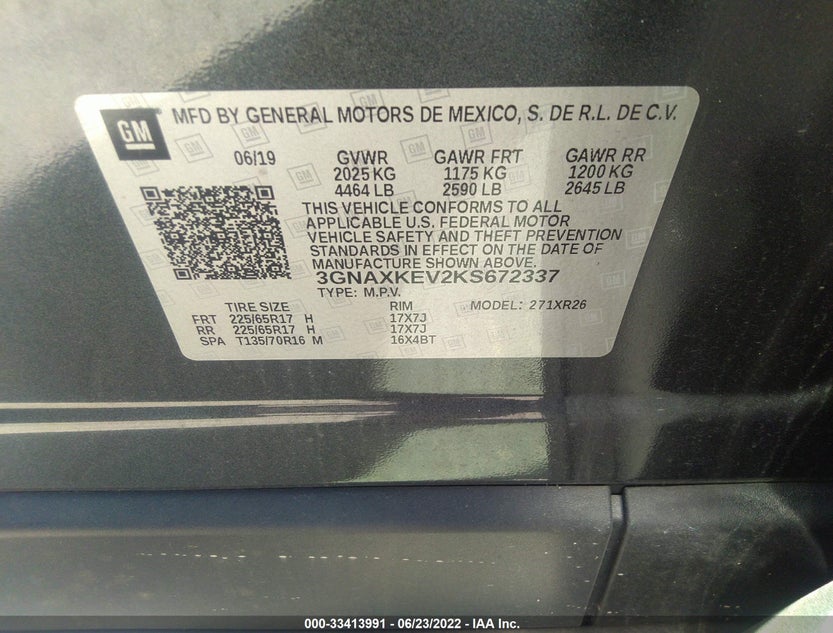 3GNAXKEV2KS672337