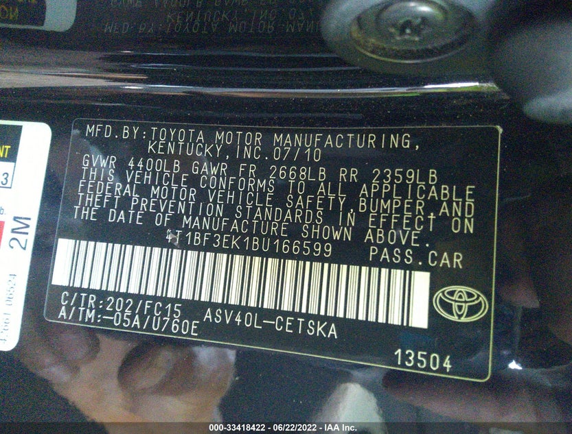 4T1BF3EK1BU166599