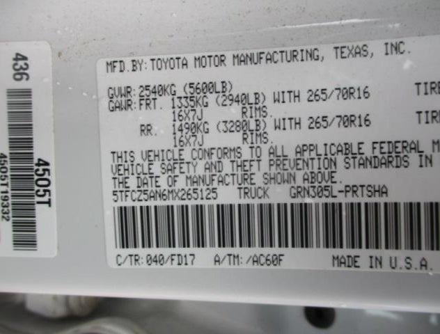 5TFCZ5AN6MX265125