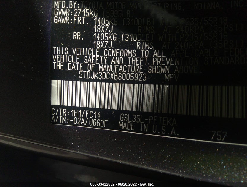 5TDJK3SCXBS005923