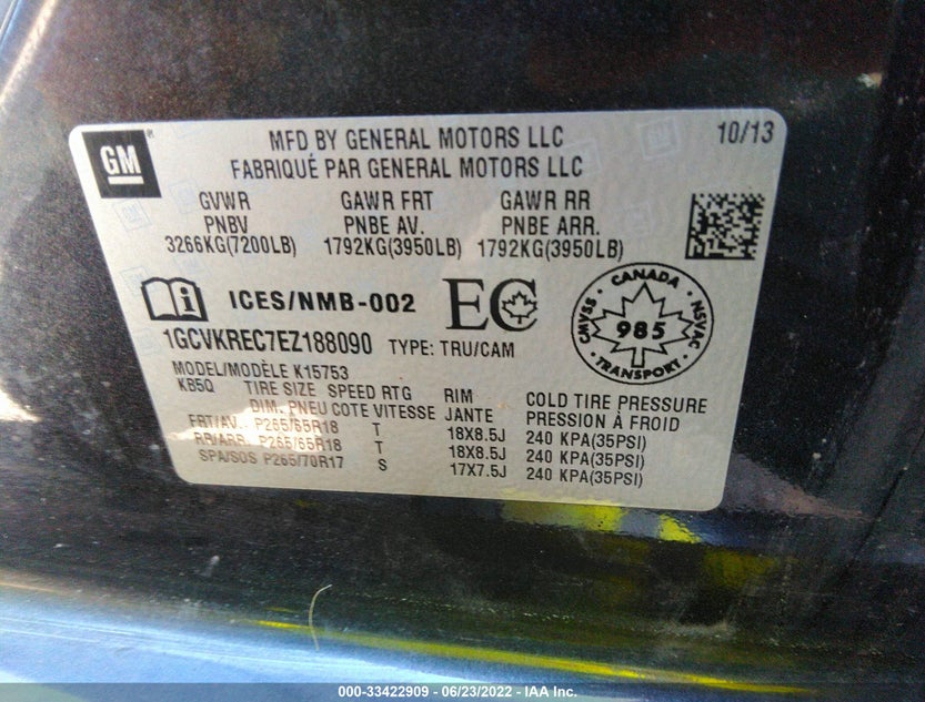 1GCVKREC7EZ188090