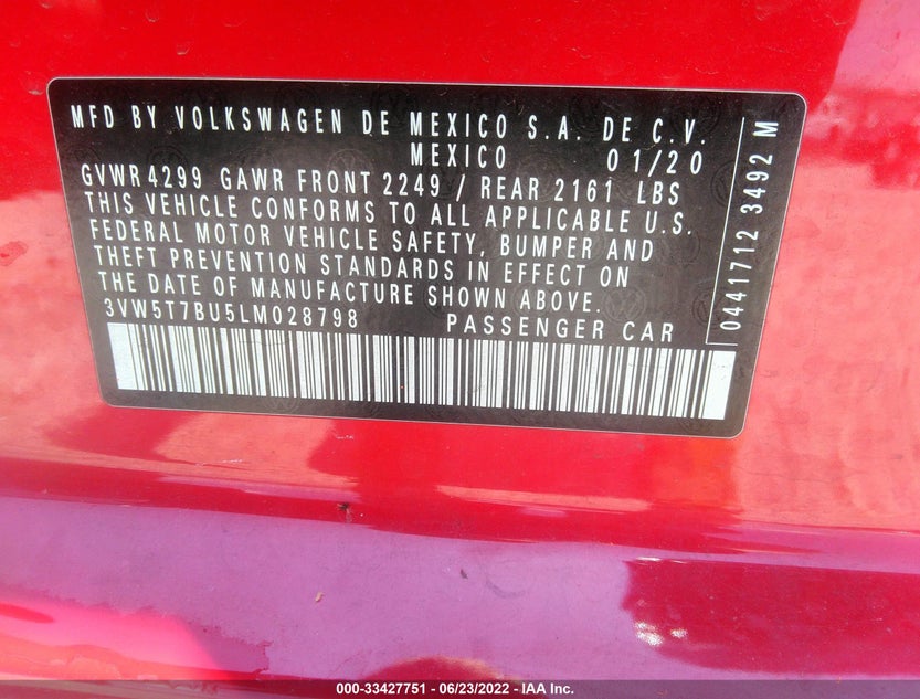 3VW5T7BU5LM028798