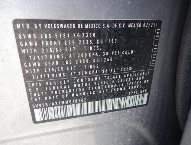 3VV3B7AX1MM078142