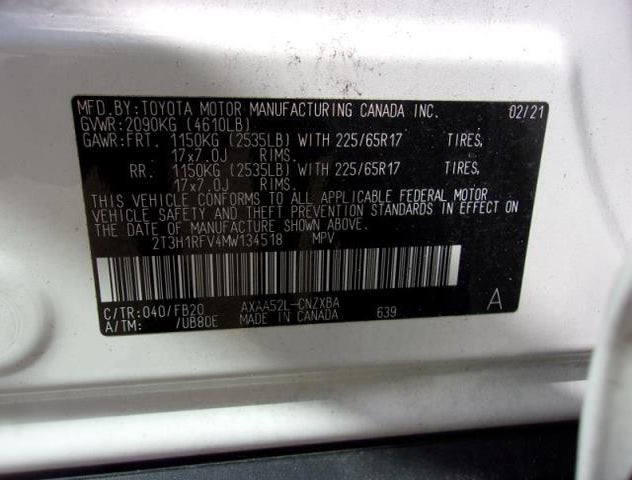 2T3H1RFV4MW134518