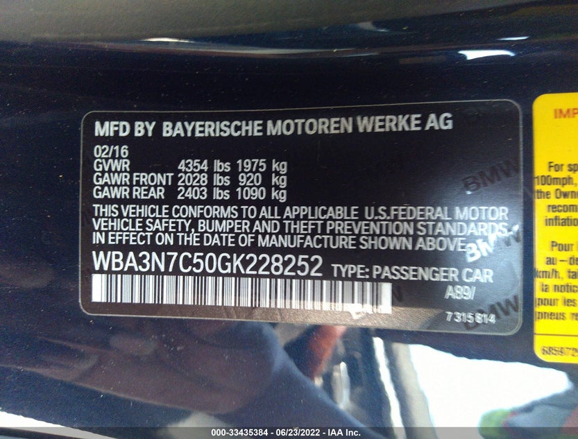 WBA3N7C50GK228252