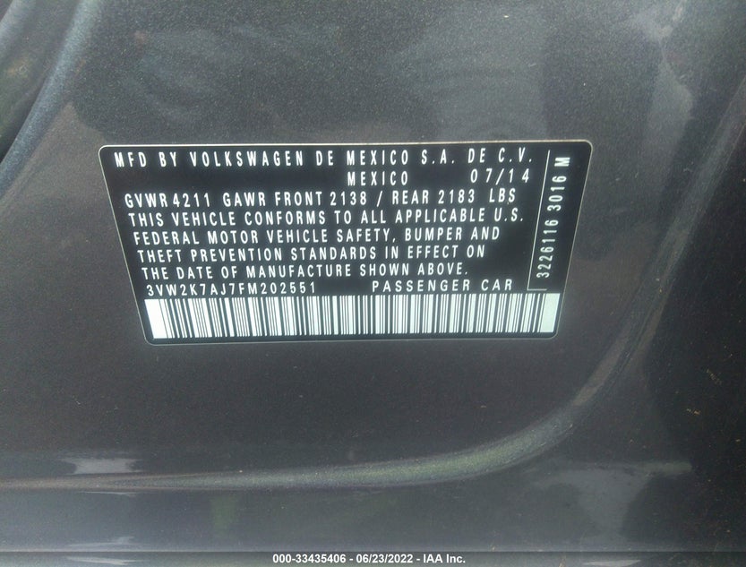 3VW2K7AJ7FM202551