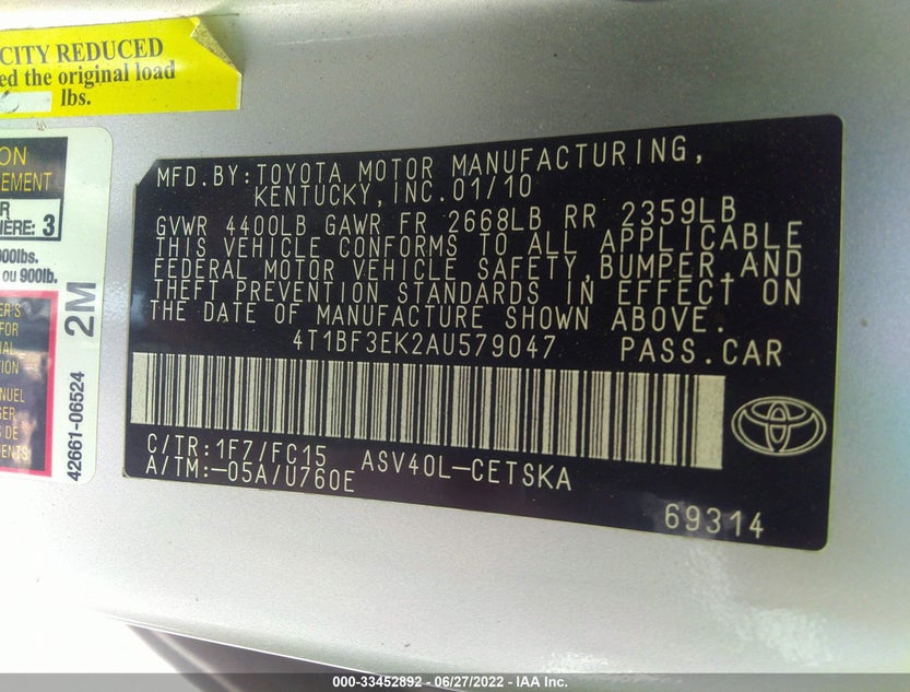 4T1BF3EK2AU579047