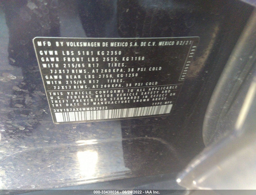 3VV1B7AX6MM082923