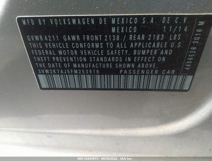 3VW2K7AJ5FM253918