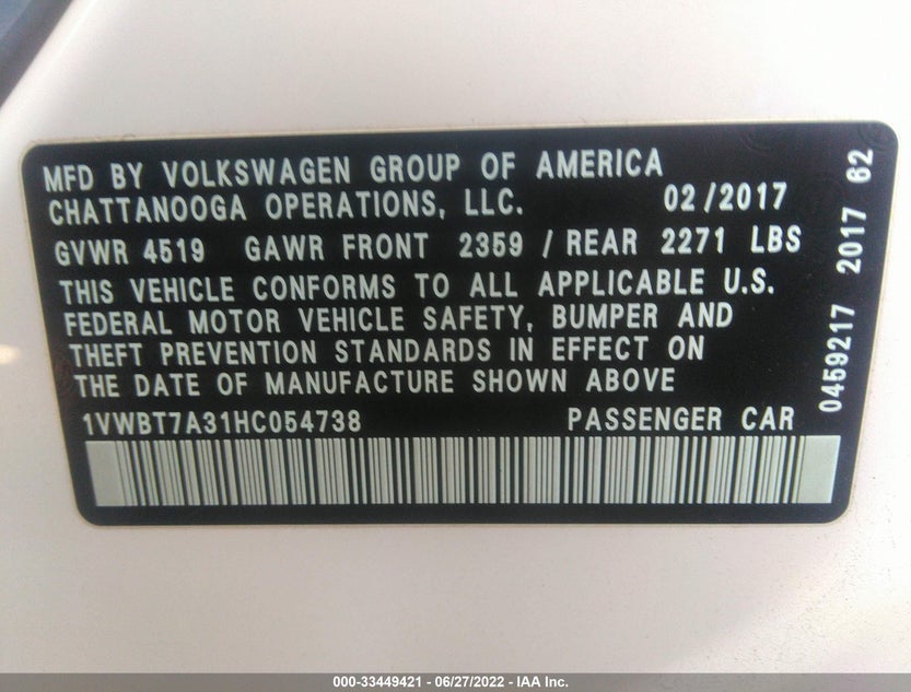 1VWBT7A31HC054738