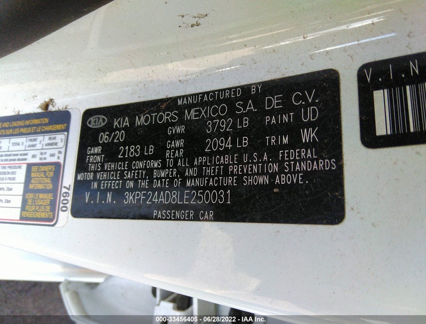 3KPF24AD8LE250031