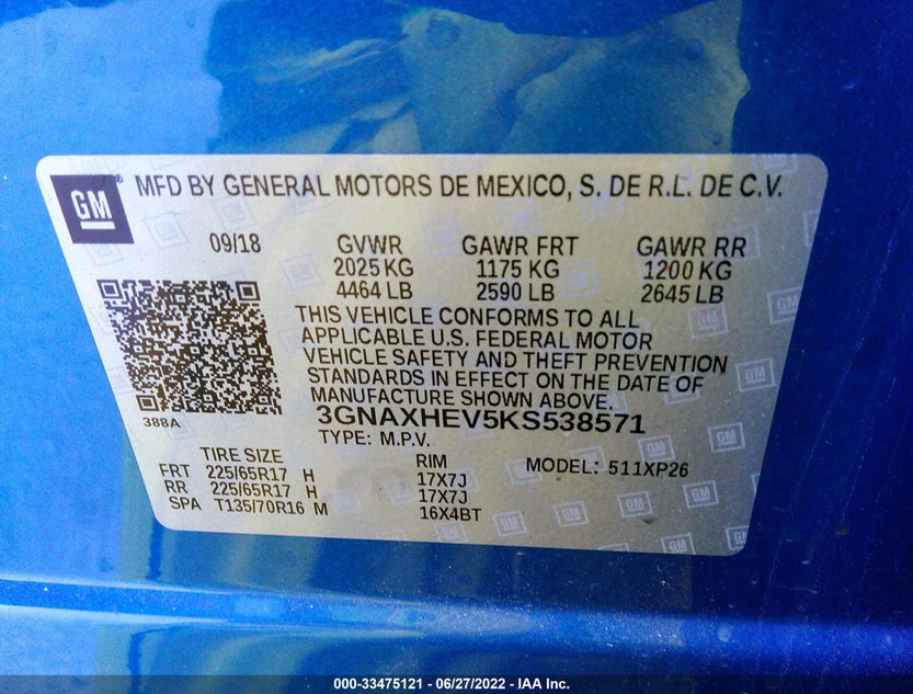 3GNAXHEV5KS538571