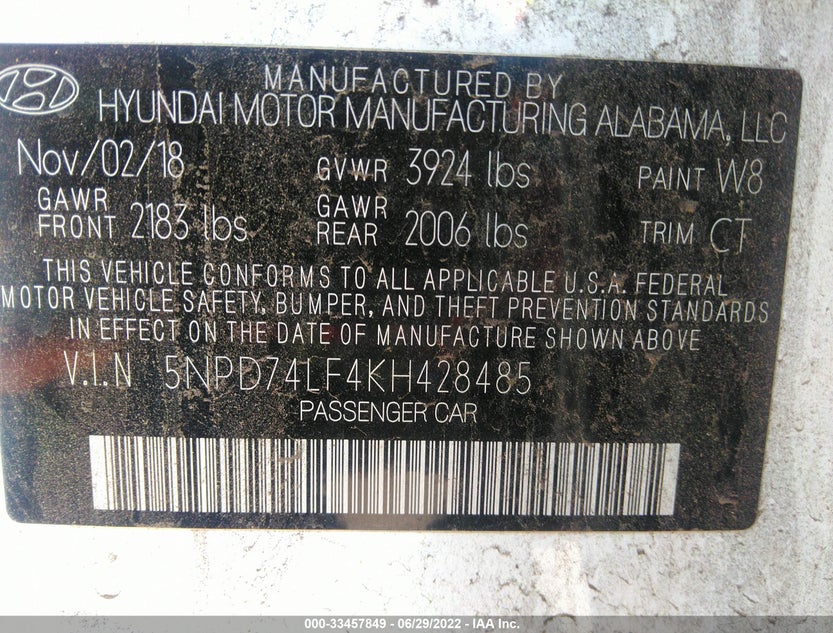5NPD74LF4KH428485