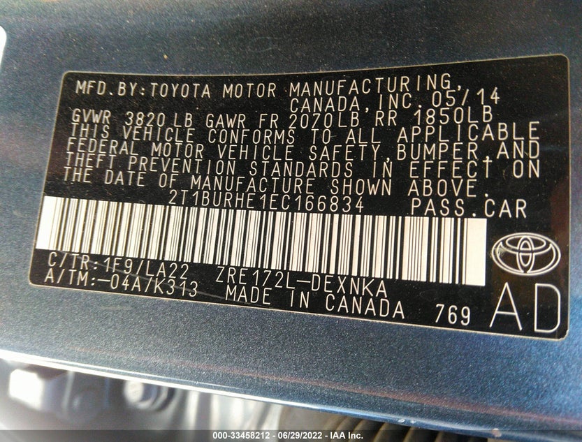 2T1BURHE1EC166834
