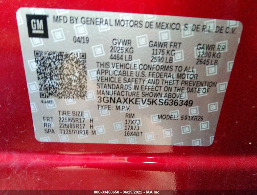 3GNAXKEV5KS636349