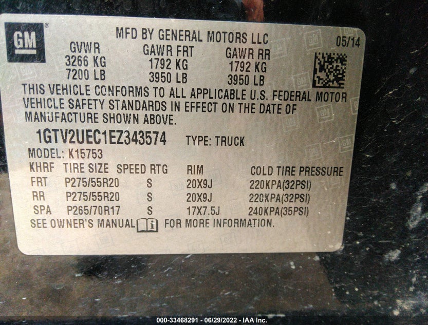 1GTV2UEC1EZ343574