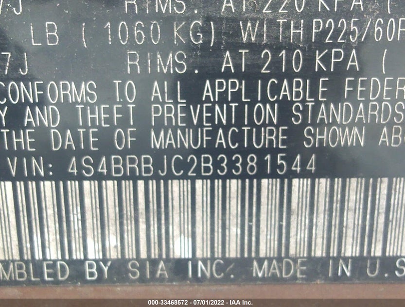 4S4BRBJC2B3381544