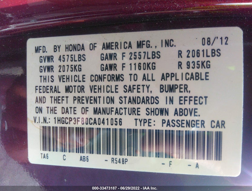1HGCP3F80CA041056